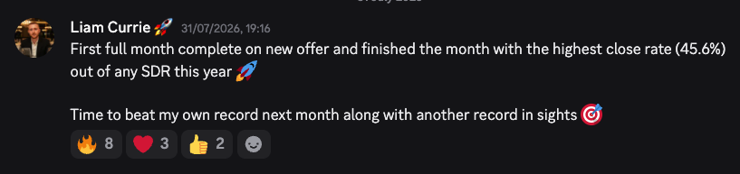 Student win shared in the Zenith Discord