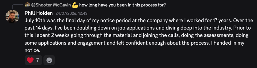 Student win shared in the Zenith Discord