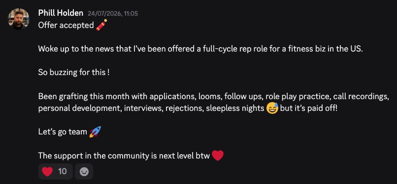 Student win shared in the Zenith Discord